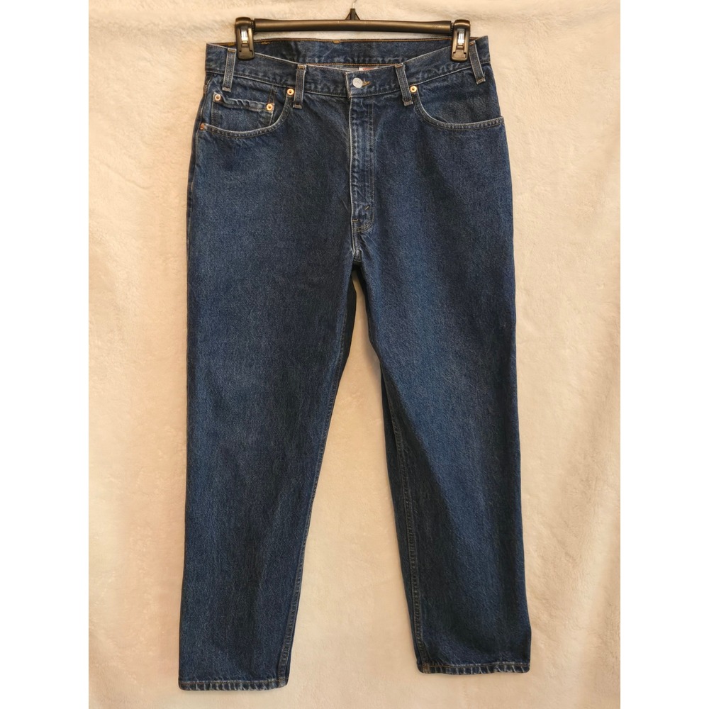 Levis 550 Mens 34×29 Relaxed Fit Jeans Dark Wash Blue Denim Tapered Leg 1999 Y2K